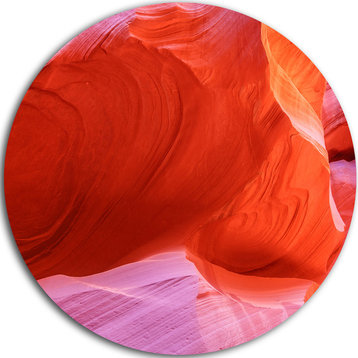 Antelope Canyon Cave Inside, Landscape Photo Round Wall Art, 11"