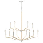 Elk Home - Breezeway 40'' Wide 12-Light Chandelier White Coral - The Breezeway collection is defined by thin lines with soft curves, giving this collection a coastal casual look. Natural rattan-wrapped arms lightly contrast the white coral finish. 12 light 60 watt Candelabra - E12 base B10 bulb Not Included . Includes 72 inches of chain.