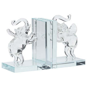 Crystal, Set of 2 5"H Elephant Bookends