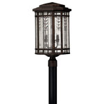 Hinkley - Hinkley Tahoe Four Light Post Top/ Pier Mount 2241RB - Four Light Post Top/ Pier Mount from Tahoe collection in Regency Bronze finish. Number of Bulbs 4. Max Wattage 40.00 . No bulbs included. Tahoe makes a classic Arts & Crafts design statement in cast aluminum construction with panels of clear seedy waterglass and copper foil art glass accents. No UL Availability at this time.