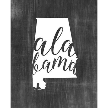 "Home State Typography, Alabama" Woven Blanket 60"x80"