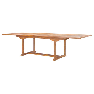 Teak Wood Italy Rectangular Double Extension Outdoor Patio Dining Table