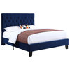 Lang Upholstered Bed, Navy, Cal King