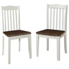 Dorel Living Beth Dining Chairs, Dark Walnut/White, Set of 2