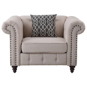 Ergode Chair With Pillow, Beige Linen
