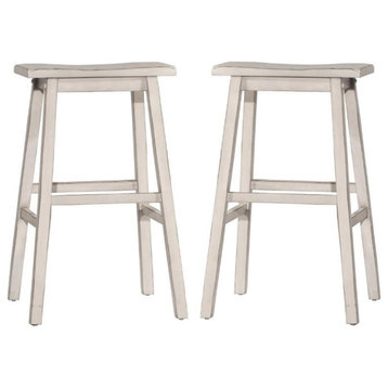 Home Square 29" Transitional Engineered Wood Bar Stool in Sea White - Set of 2