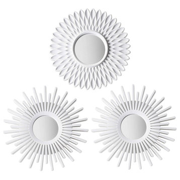 Wall Mirrors Pack of 3 White Mirrors for Home Decor