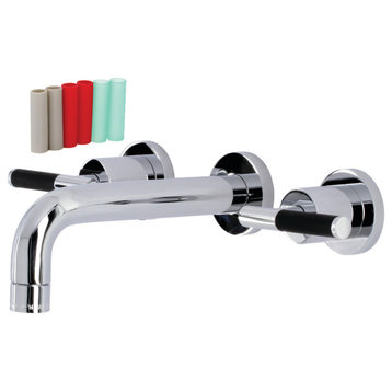 Kingston Brass KS8121CKL Two-Handle Wall Mount Bathroom Faucet, Polished Chrome