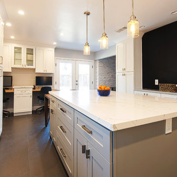 San Jose White Shaker Kitchen Remodel- semi custom cabinets, quartz counter tops