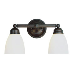 Ardmore 2-Light Vanity Bar, Rubbed Oil Bronze With Frosted