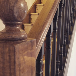 Faux wood grain and antique bronze paint finish - Paint