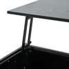 HOMCOM 39" Modern Lift Top Coffee Table Desk With Storage, Black Woodgrain