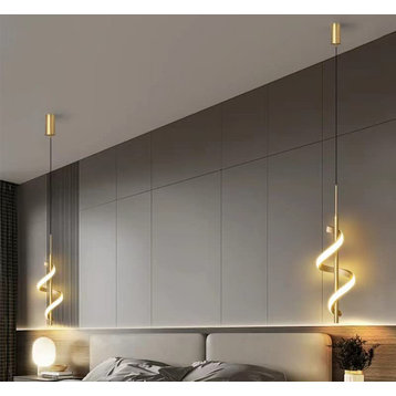 Modern Creative LED Chandelier for Bedroom, Living Room, Hallway, Gold, A, Cool Light