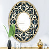 Designart Ornamented Floral Garland Bohemian Oval Or Round Decorative Mirror, 24