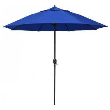 9' Patio Umbrella Bronze Pole Fliberglass Rib Auto Tilt Pacifica, Pacific Blue