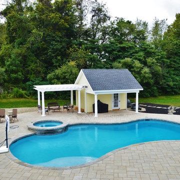 Freeform Pool with Pool House