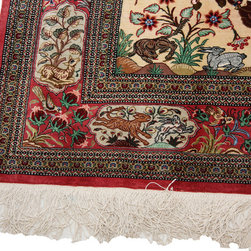 Pure Silk handmade Persian rug as a hanging wall decor - Rugs