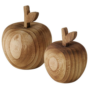 2 Piece Wooden Apple Set