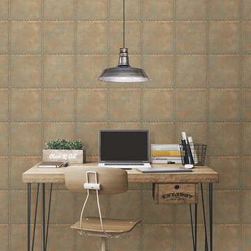 Sheet Metal Turquoise Rivets Wallpaper