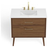 The Richmond Bathroom Vanity, Walnut, 36", Single Sink, Freestanding