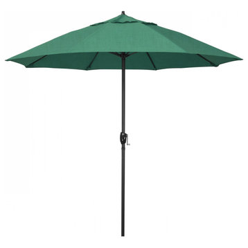 7.5' Patio Umbrella Bronze Pole Fiberglass Ribs Auto Tilt Sunbrella, Spectrum Aztec