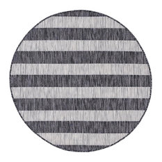 Unique Loom Outdoor Distressed Stripe Rug, 4'x4'