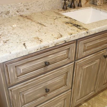 Master Bathroom - Distressed Cabinets