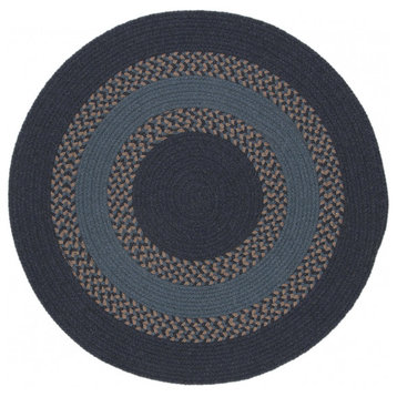 Colonial Mills Rug Corsair Banded Round, Navy, 9x9'