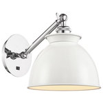 Innovations Lighting - Innovations Lighting 317-1W-PC-M14-W Adirondack, 1 Light Wall In Industr - The Adirondack 1 Light Sconce is part of the BallsAdirondack 1 Light W Polished ChromeUL: Suitable for damp locations Energy Star Qualified: n/a ADA Certified: n/a  *Number of Lights: 1-*Wattage:100w Incandescent bulb(s) *Bulb Included:No *Bulb Type:Incandescent *Finish Type:Polished Chrome