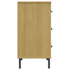 vidaXL Sideboard Storage Side Cabinet with 3 Drawers Brown Solid Wood OSLO