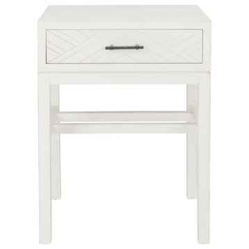 Safavieh Ajana 1 Drawer Accent Table, Distressed White/-