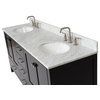 ARIEL Cambridge 73" Oval Sinks Bath Vanity Carrara Marble, Espresso