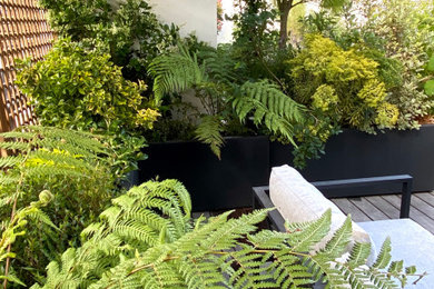 Idées déco pour une terrasse contemporaine.