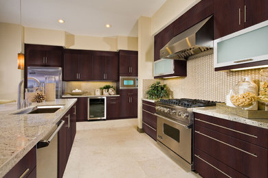 Example of a trendy kitchen design in Los Angeles