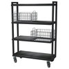 Atlantic Narrow XLarge Metal and Wire Cart System 4-Tier in Black