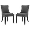 Marquis Dining Side Chair Fabric Set of 2, Gray