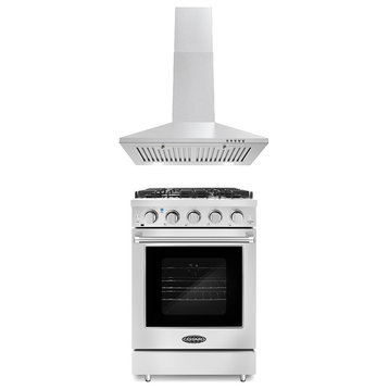 2-Piece Kitchen Package, 24" Gas Cooktop & 24" Wall Mount Range Hood