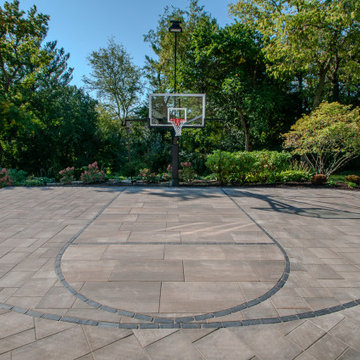 Basketball Court Integrated Into Driveway