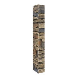 140-CT2-ALPINE DEEP STACKED STONE OUTSIDE CORNER - 48"H X 3 &frac12;" W X 1 &frac12;"D - Wall Panels