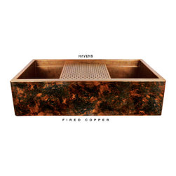 Fired Copper Farmhouse Apron Patina - Kitchen Sinks