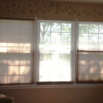 Top Down Bottom Up Cellular Shades with Top Sheer Fabric