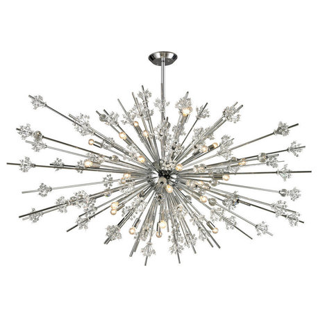 Starburst Chandelier, Polished Chrome, 31-Light