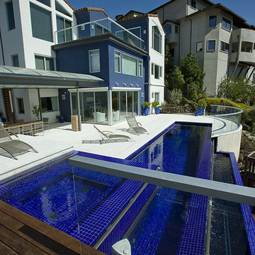 Blue All Glass Tile Pool San Francisco Bay Area