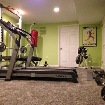 unfinished basement renovation: Gym-room