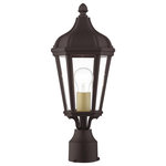Livex Lighting - Livex Morgan 1 Light Bronze, Antique Gold Cluster Small Outdoor Post Top Lantern - With clear glass and a classic bronze finish, this outdoor post lantern from the Morgan collection is an elegant way to illuminate traditional exteriors.