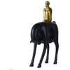 Dann Foley Herdsman Sculpture Matte Black Resin Mold Gold Accent