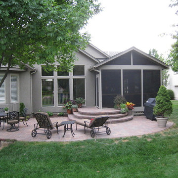 Screened porch and paver patio in Overland Park KS