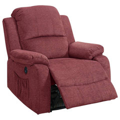 Recliner With 2 Cup Holders Black Contemporary Recliner Chairs by Homesquare Houzz