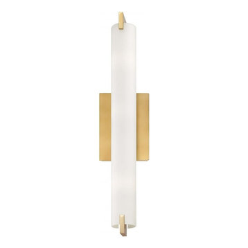 Tube 3 Light Wall Sconce in Honey Gold with Etched Opal glass