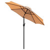 Flash Furniture 9 FT Round Aluminum Umbrella with 1.5" Diameter Pole in Tan